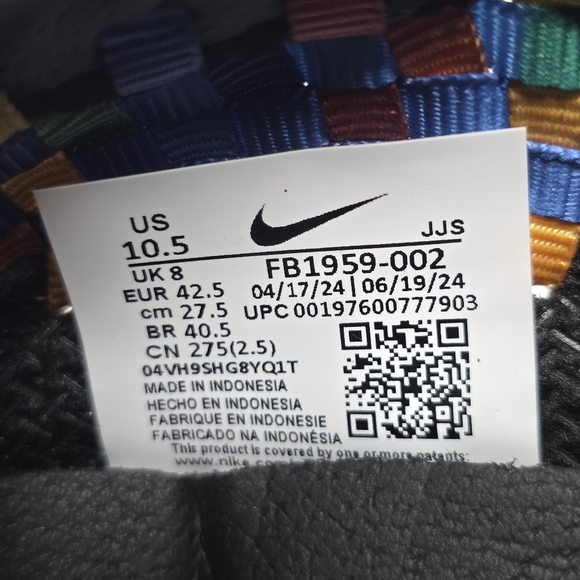 Nike Women Air Footscape Woven Black Multicolor Rainbow FB1959-002 Size 10.5 New - Picture 4 of 10